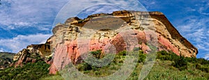 A panorama of Mushroom Rock in the Golden Gate Highlands National Park