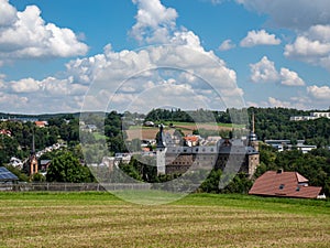 Panorama of Mylau castle in Saxony