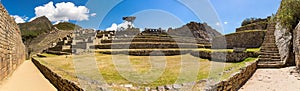 Panorama of Mysterious city - Machu Picchu, Peru,South America. The Incan ruins.