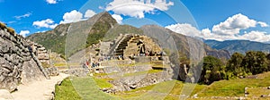 Panorama of Mysterious city - Machu Picchu, Peru,South America. The Incan ruins.