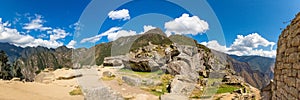 Panorama of Mysterious city - Machu Picchu, Peru,South America. The Incan ruins.