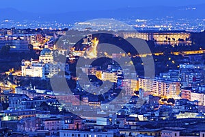 Panorama of Naples at night