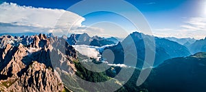 Panorama National Nature Park Tre Cime In the Dolomites Alps. Be