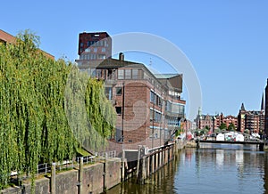 Panorama of the Neighborhhod Hafen City in the Hanse City Hamburg