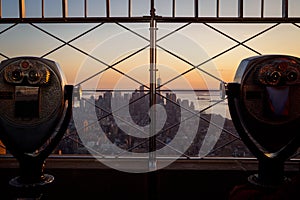 Panorama of New York from the Empire State Building at sunset