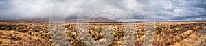 Panorama of New Zealands Desert Road on a Stormy Day