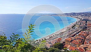Panorama of Nice city, Cote d`Azur, French riviera, France
