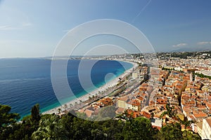 Panorama of Nice opening from the Castle hill, France
