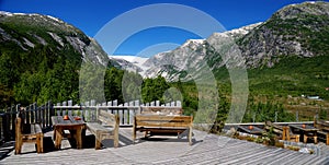 Panorama on Nigardsbreen glacier. Norway