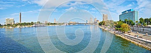 Panorama of Nile river, Cairo, Egypt