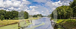 Panorama of the Noord-Willems canal in Drenthe