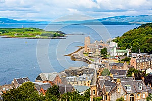 Panorama of Oban, a resort town within the Argyll and Bute council area of Scotland. photo