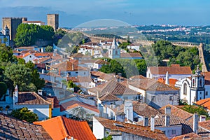 Panorama of Obidos town in Portugal