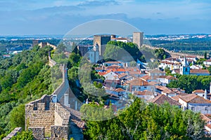 Panorama of Obidos town in Portugal