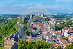 Panorama of Obidos town in Portugal