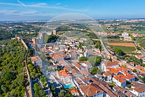 Panorama of Obidos town in Portugal