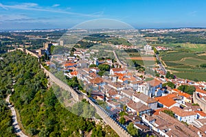 Panorama of Obidos town in Portugal