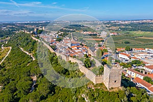 Panorama of Obidos town in Portugal