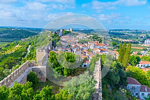 Panorama of Obidos town in Portugal