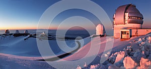 Panorama of Observatories at Mauna Kea Summit photo