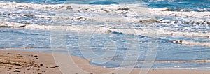 Panorama Ocean Waves and Sandy Beach