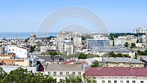 Panorama of Odessa city. View from the balcony of restaurant Oblaka photo