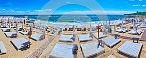 Panorama of Odessa sand beaches, Ukraine