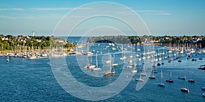 Panorama of the Odet river and BÃÂ©nodet in FinistÃÂ¨re, Brittany France