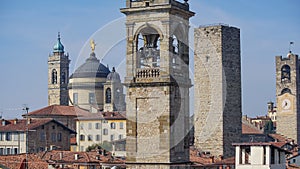 Panorama of old Bergamo, Italy. Bergamo, also called La Citt dei Mille, The City of the Thousand , is a city in Lombardy, northern