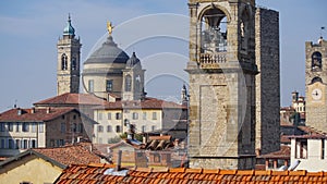 Panorama of old Bergamo, Italy. Bergamo, also called La Citt dei Mille, The City of the Thousand , is a city in Lombardy, northern