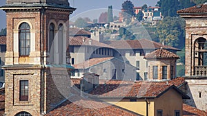 Panorama of old Bergamo, Italy. Bergamo, also called La Citt dei Mille, The City of the Thousand , is a city in Lombardy, northern