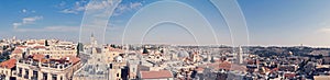 Panorama of old city Jerusalem, Israel from southern side. Top view of the roofs of the old historic district of