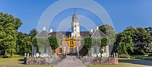 Panorama of the old dutch mansion Fraeylemaborg in Slochteren photo