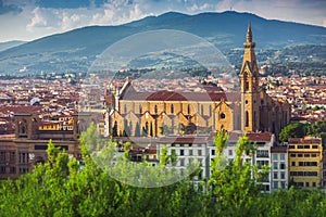 Panorama of old Florence and the church Saint Mary of the Flower