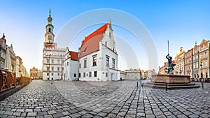Panorama of Old Market square in Poznan, Poland