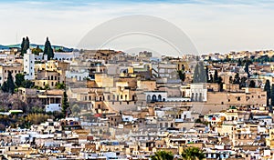 Panorama of Old Medina in Fes, Morocco, Africa