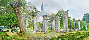 Panorama with old pillars photo