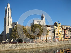 Panorama of the old Spanish city of Gerona.