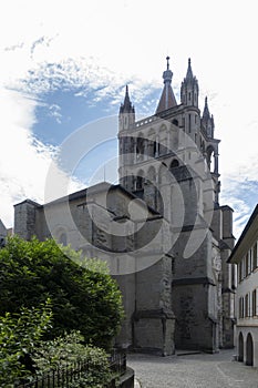 Panorama of old town of city of Lausanne, Switzerland