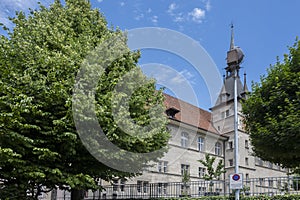 Panorama of old town of city of Lausanne, Switzerland