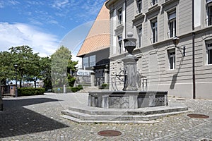 Panorama of old town of city of Lausanne, Switzerland