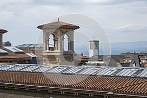 Panorama of old town of city of Lausanne, Switzerland