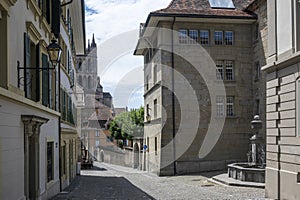 Panorama of old town of city of Lausanne, Switzerland