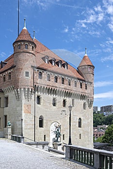 Panorama of old town of city of Lausanne, Switzerland