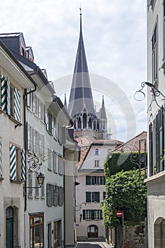 Panorama of old town of city of Lausanne, Switzerland