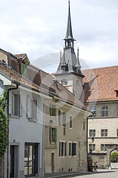 Panorama of old town of city of Lausanne, Switzerland