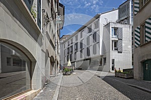 Panorama of old town of city of Lausanne, Switzerland