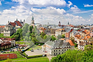 Panorama of old town in City of Lublin, Poland photo
