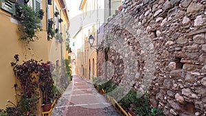 Panorama of Old town of Menton, France