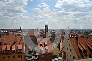 Panorama of the Old Town of Nuremberg, Franconia, Bavaria